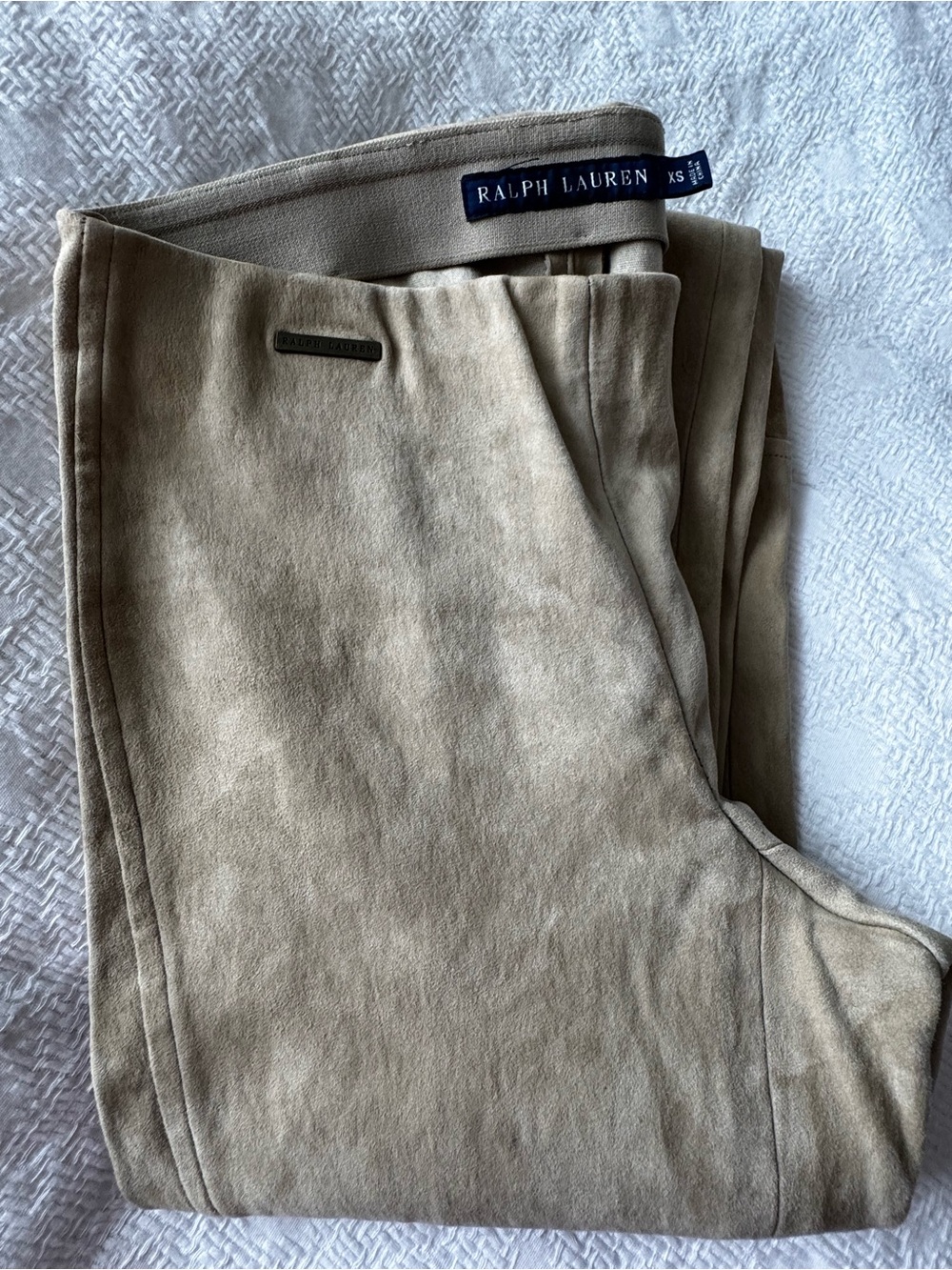 Ralph Lauren real suede pants in Light Tan